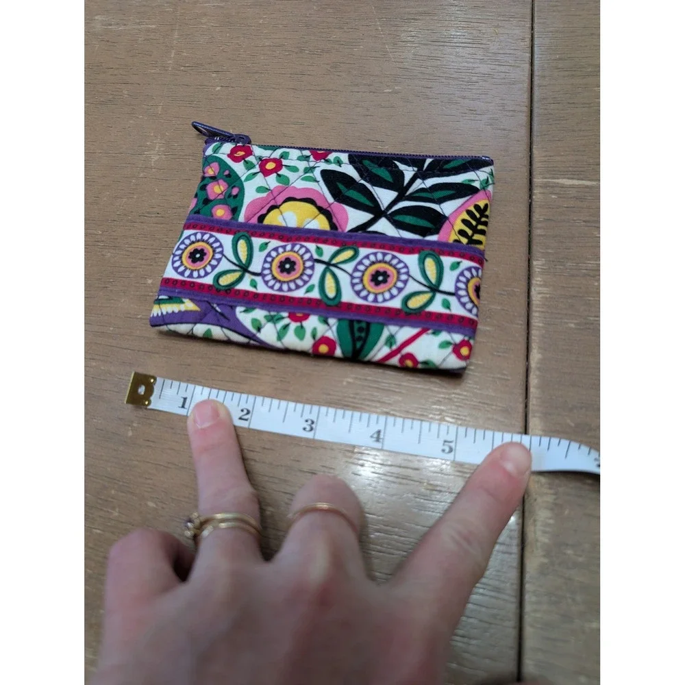 Vera Bradley Provencal Quilted Cotton Coin Purse Zipper Pouch Multicolor 5x3.5 - Picture 3 of 4